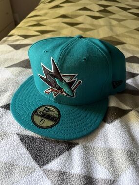 New Era Teal San Jose Sharks Fitted Cap size 7 1/2